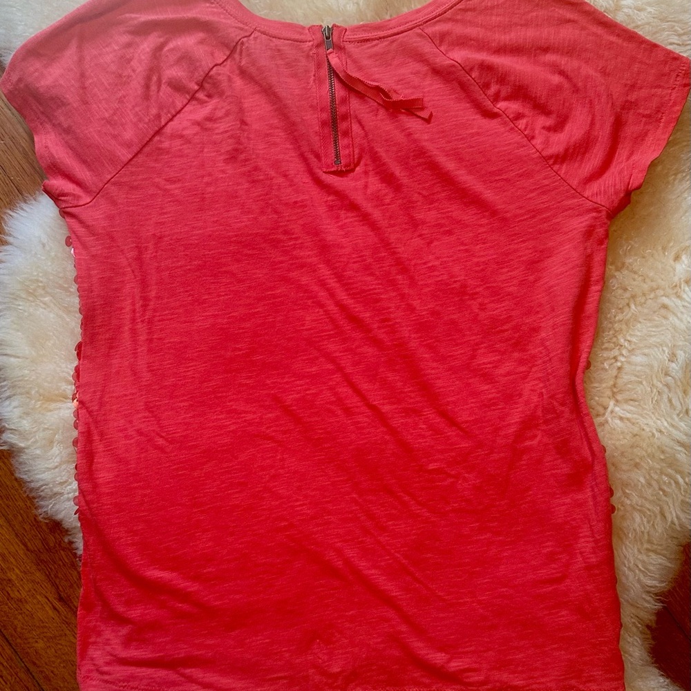 LOFT Petite Small Sequin Red Top, Melon, NWOT - Picture 3 of 5